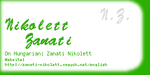 nikolett zanati business card